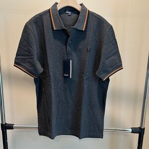 Fred Perry Charcoal Polo with Orange Trim